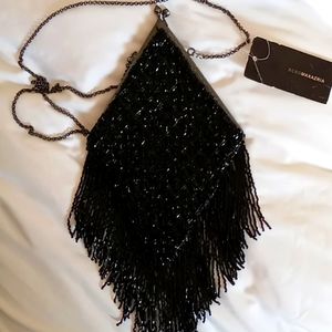Black beaded evening bag